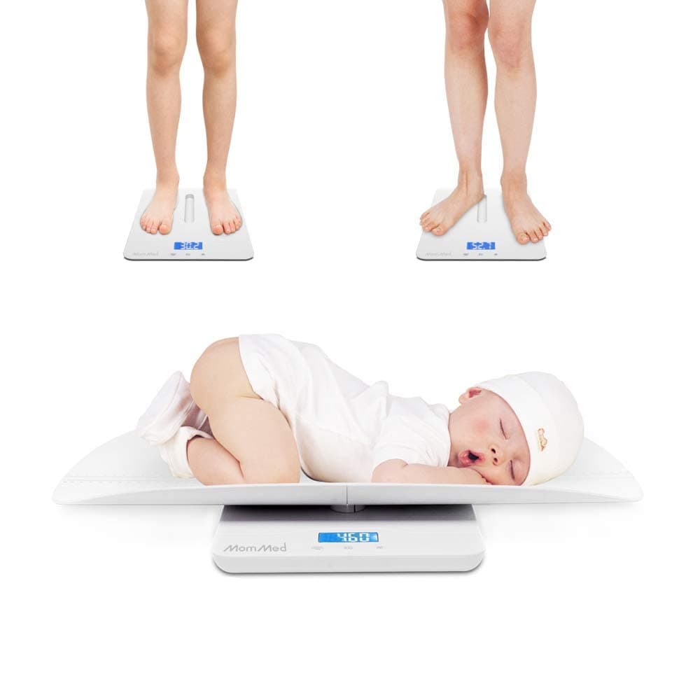 MOMMED 24 Inch Multi-Function Toddler Scale, 4 Units (kg/oz/lb/lb:oz) Switchable Digital Baby Scale, Infant Scale with Hold Function, Weight and Height Track, Accuracy 10g