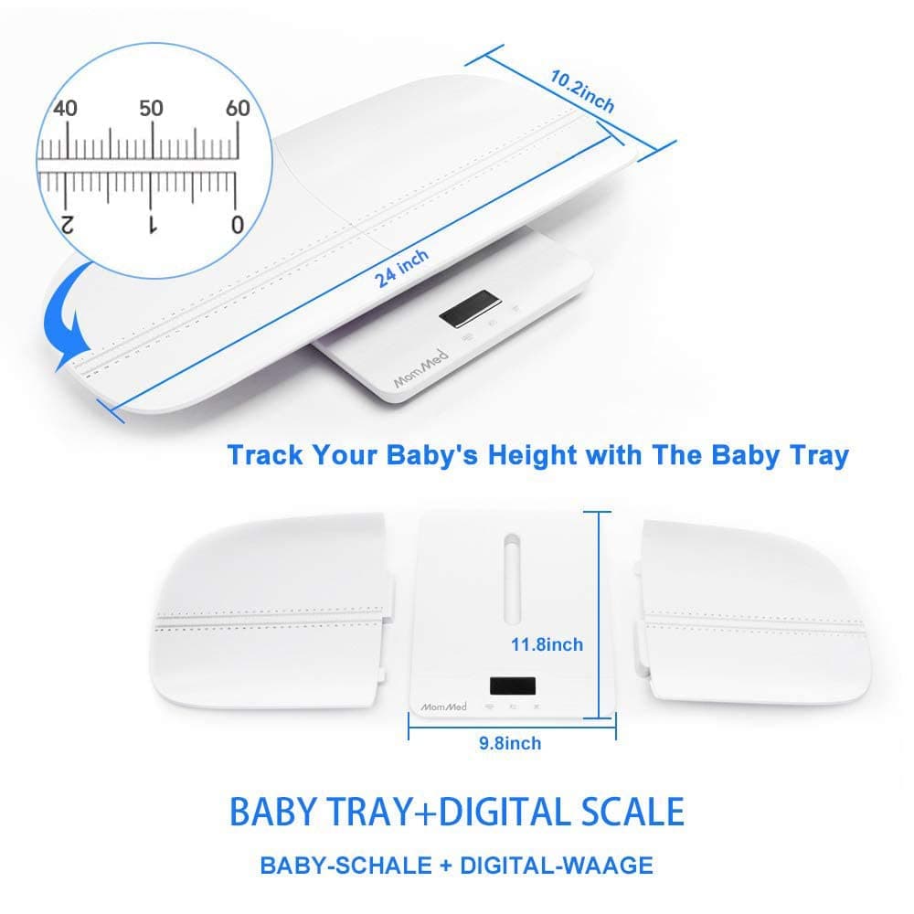 MOMMED 24 Inch Multi-Function Toddler Scale, 4 Units (kg/oz/lb/lb:oz) Switchable Digital Baby Scale, Infant Scale with Hold Function, Weight and Height Track, Accuracy 10g thumbnail 5