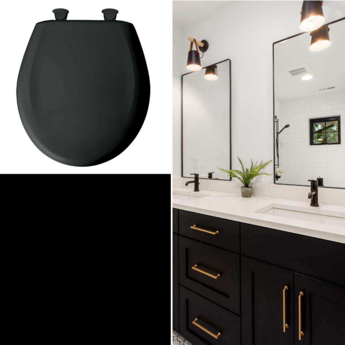 Bemis 1200SLOWT 047 Slow Close Sta-Tite Elongated Closed Front Toilet Seat, Black thumbnail 3