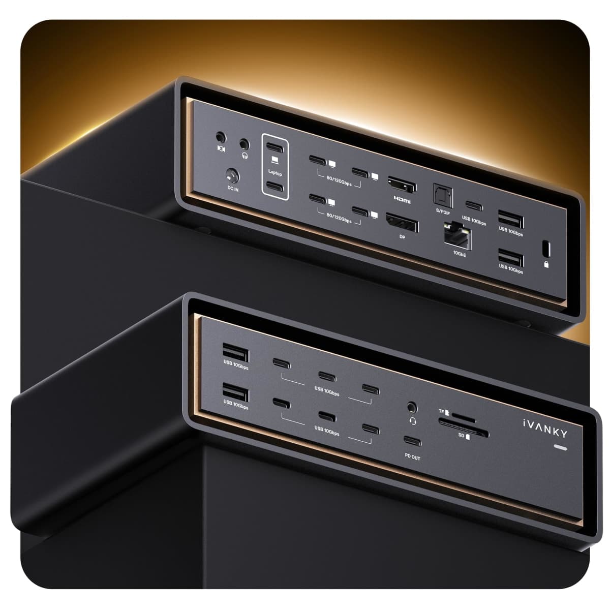 iVANKY 26-in-1 FusionDock Ultra, 10GbE MacBook Docking Station, Quad 6K/Triple 8K Display Dock for Mac M1-M5 Pro/Max, 120Gbps, 240W (Incompatible with Windows)