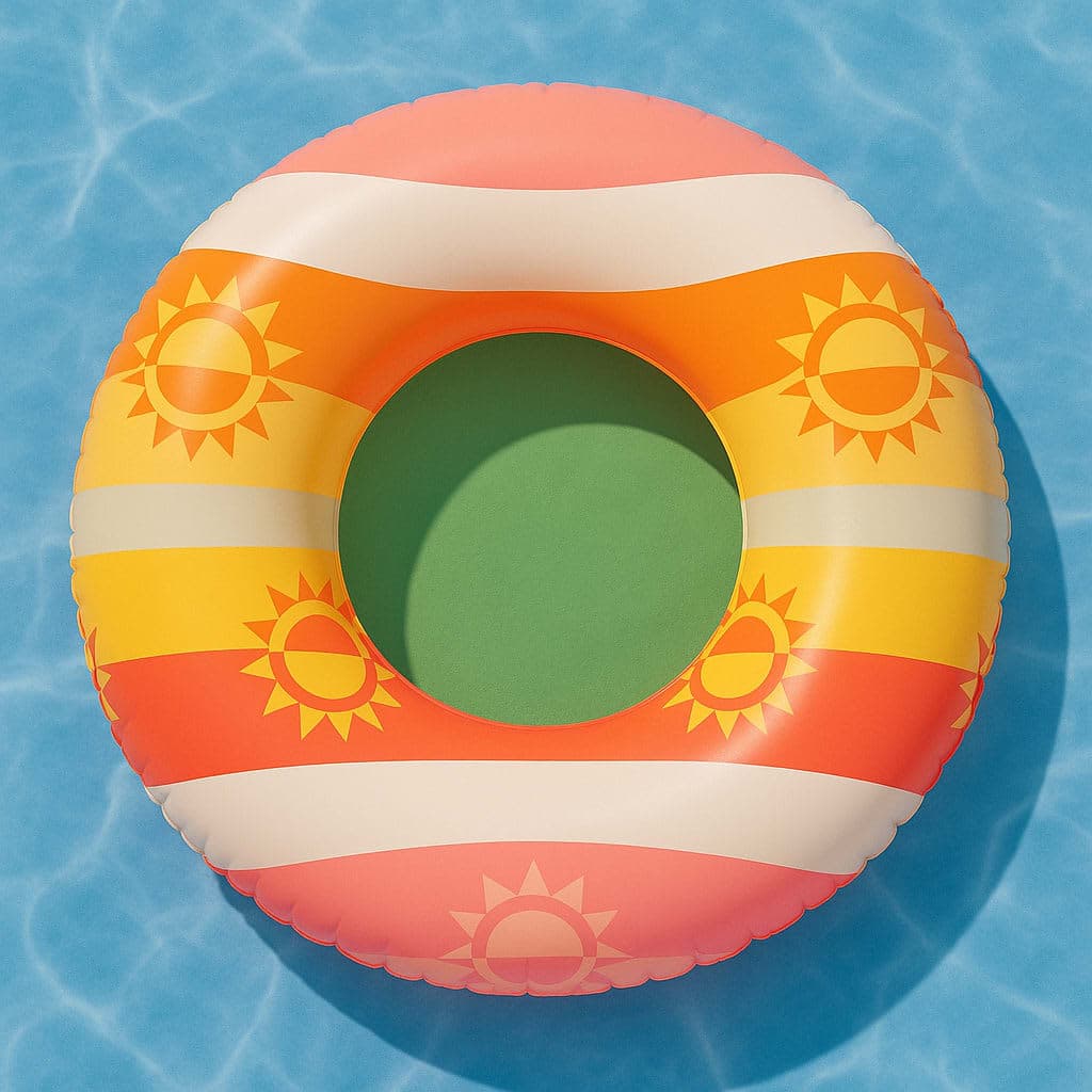 Sun Squad Swim Tube Inflatable 31" Pink Orange — image 1