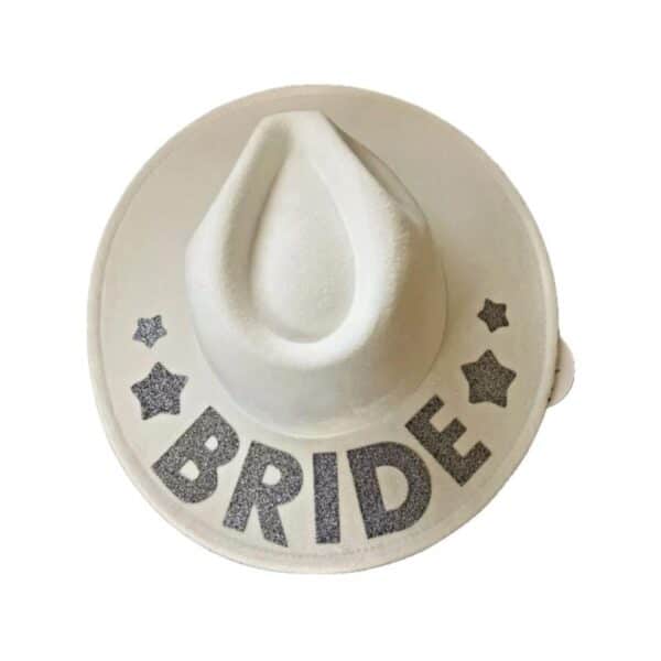 2 x Bride Panama Hat White Stars Target Bullseye for your wedding