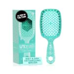 FHI Heat UNbrush Detangling Brush for Pain-Free Brushing on All Wet or Dry Hair Types — Durable DuoFlex Anti-Static Bristles, Lightweight Handle, Vented Hair Brush, Turquoise Green