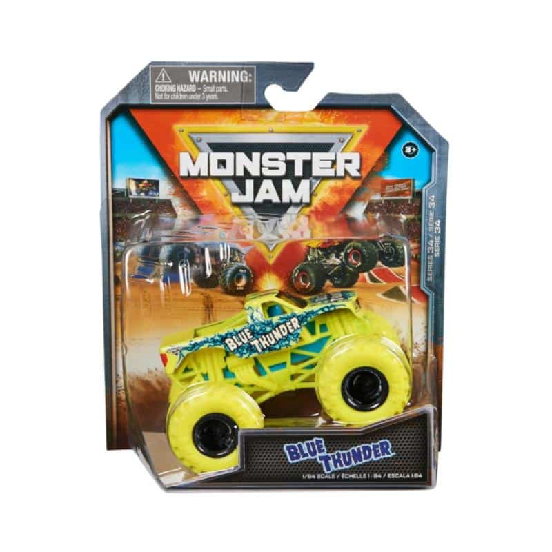 Monster Jam, Official Blue Thunder Monster Truck, Die-Cast Monster Jam, Official Blue Thunder Monster Truck, Die-Cast Vehicle, 1:64 Scale, Kids Toys for Boys Ages 3 and up