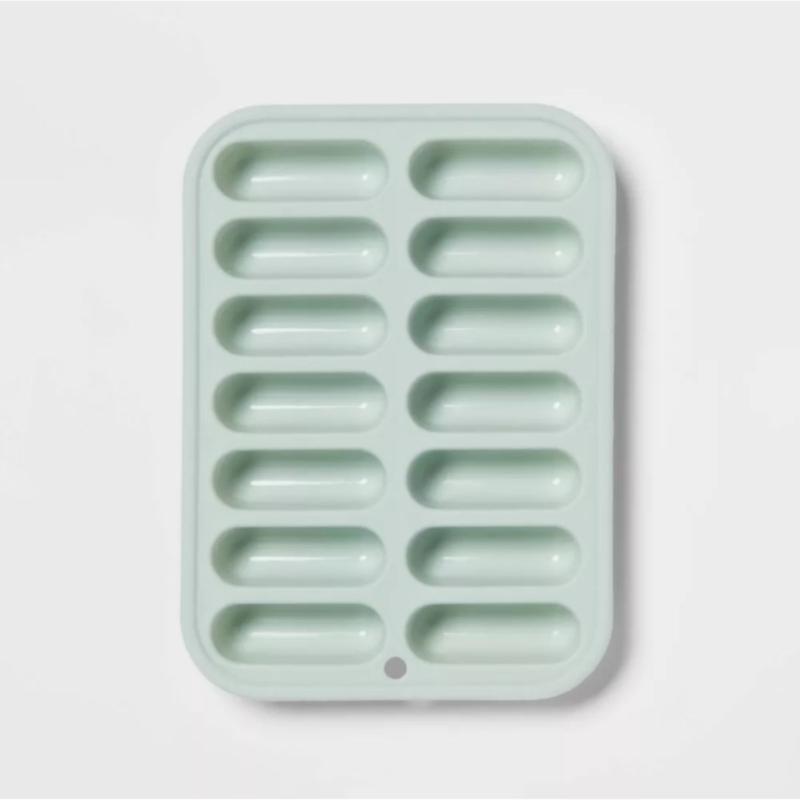Silicone Ice Tray Mint Green - Room Essentials™: 14-Cavity Silicone Ice Tray - Room Essentials™: 14-Cavity Silicone Mold, Dishwasher-Safe, 8.55 Volume Capacity