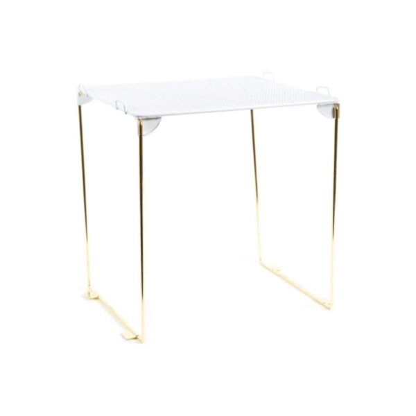 U Brands Mesh Locker Shelf Organizer - White & Gold