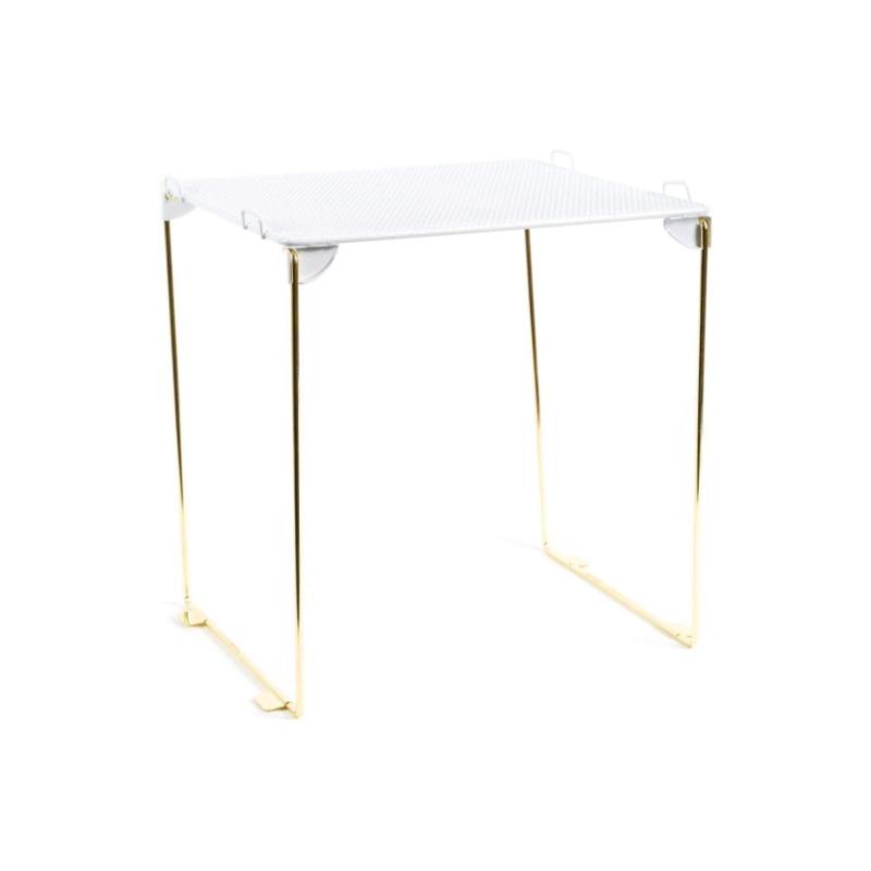 U Brands Mesh Locker Shelf Organizer - White & Gold