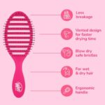 Wet Brush B810R-PK Wet Brush Speed Dry Hair Brush Pink, Pink