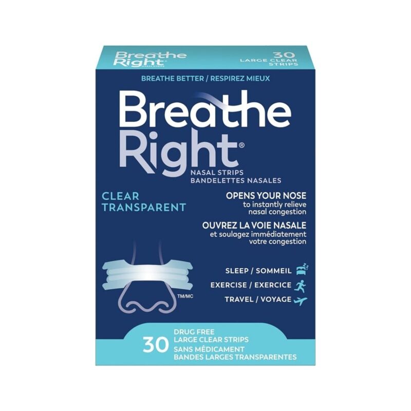 Breathe nasal strips large in clear packaging