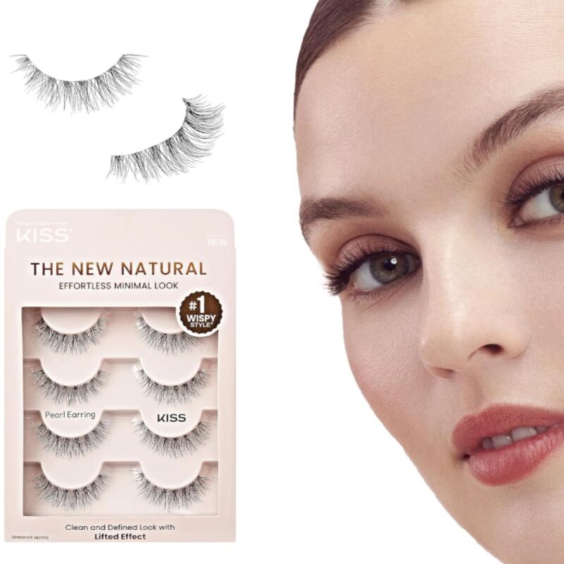 Kiss natural false eyelashes in multipack with easy to apply design