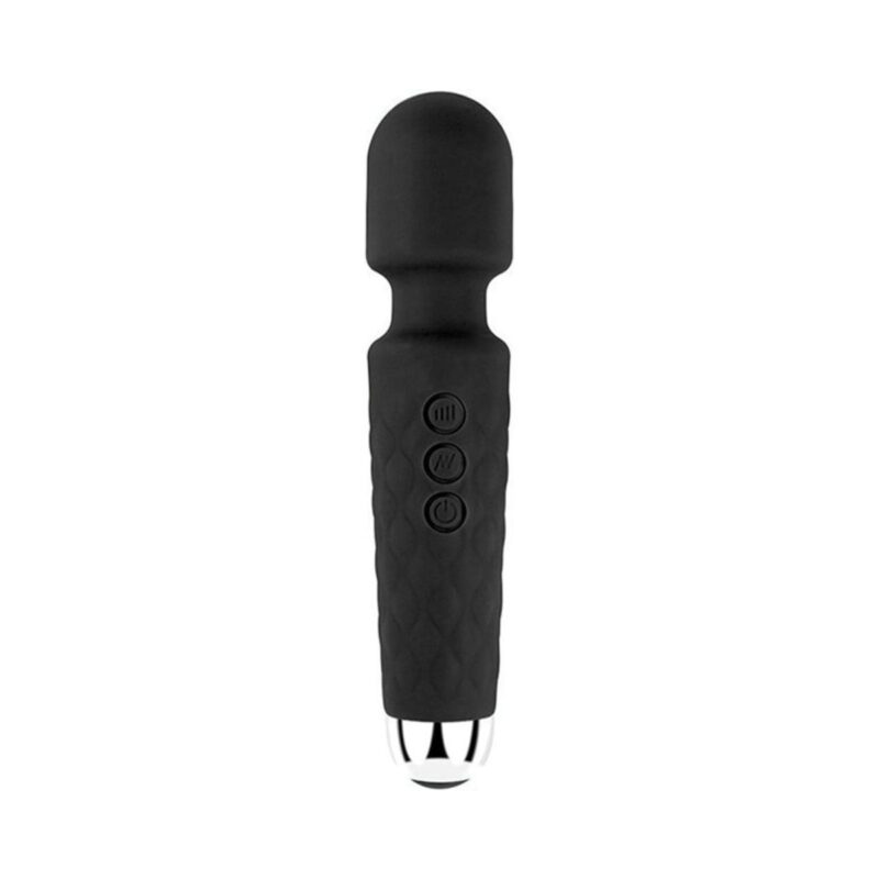 feminine vibration wand in black handheld design