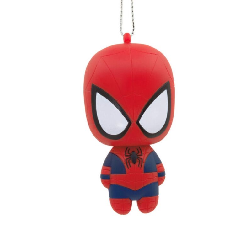 Christmas ornament featuring a stylized Spider-Man design in festive colours