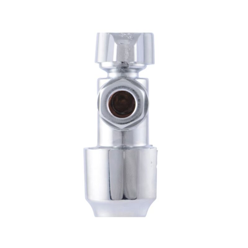 Sharkbite angle stop valve in chrome brass finish for plumbing fixtures