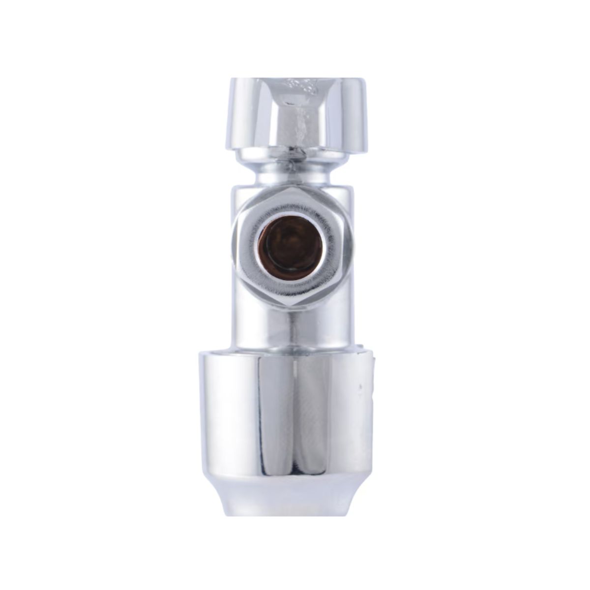 Angle Stop Valve - Sharkbite Chrome Brass Sharkbite angle stop valve in chrome brass finish for plumbing fixtures